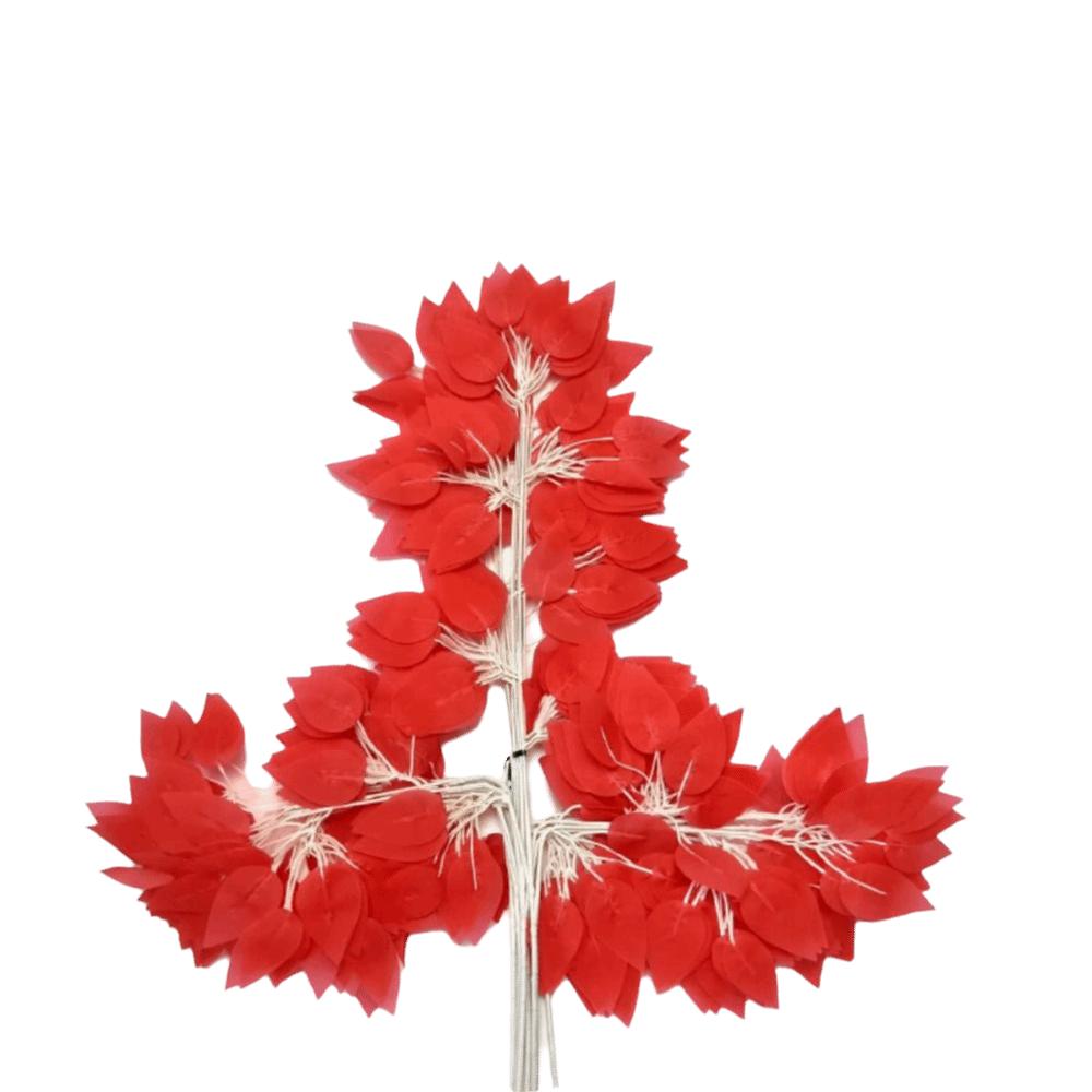 12PCS Multicolor Artificial Banyan Leaves Realistic Silk Leaves Simulated Ficus Branches Fake Banyan Tree Leaves Party Supplies