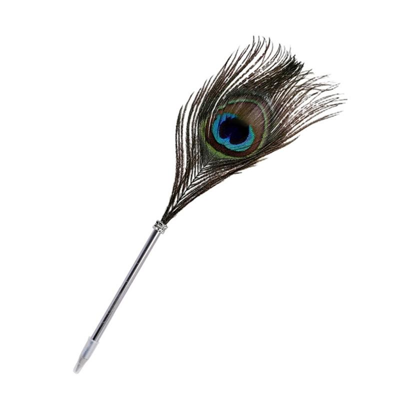 Antiqued Feather Ballpoint Pen Multipurpose Feathered Signing Pen for Student Adult Daily Writing Note Taking Journaling