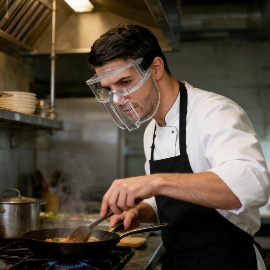 Återanvändbar Ansiktsskärm Helansikts Skyddsmask Klar Stänksäker Ansiktsmask Anti-dimma Säkerhetsglasögon för Matlagning Slipning Skärning