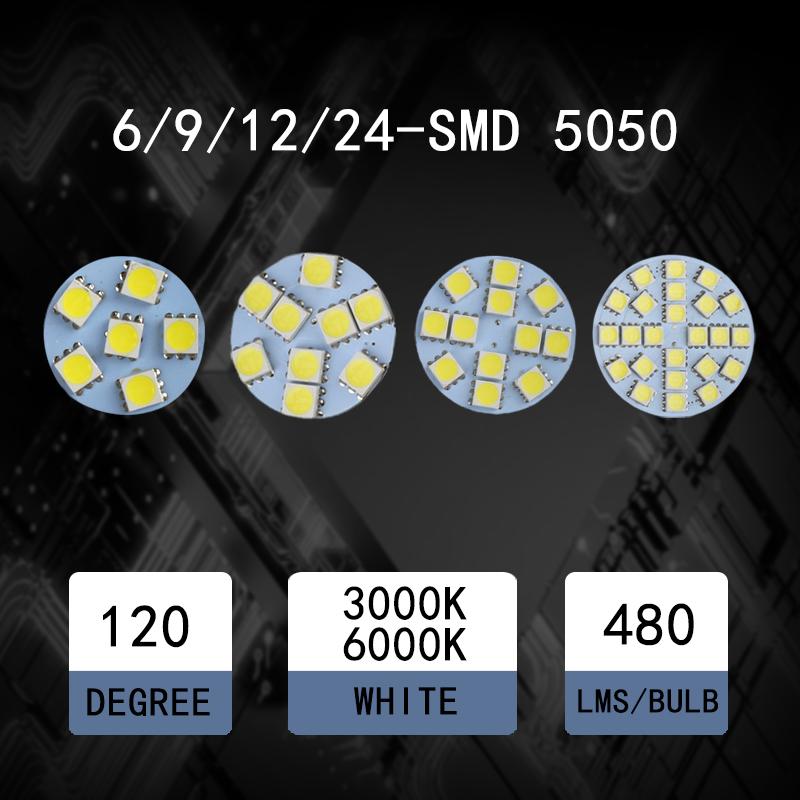 2Pcs 1W 2W 3W  G4 Back Pin Round Board LED Bulb DC 12V 24V  Lamp For Car Boat Home Spotlight Cabinet Lighting Replace Hologen