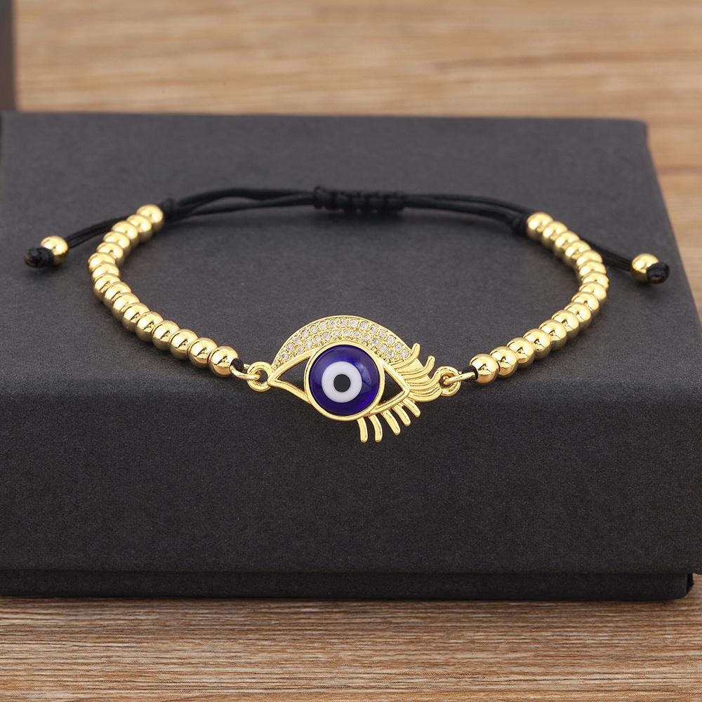 

Nidin New Fashion Lucky Bird Shape Evil Eye Shiny Zircon Bracelets Adjustable 6 Colors For Women Chain Bangles Jewelry Gifts темно-синий