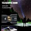 Powerful P70 Led Flashlights 5000LM Ultra Bright Tactical Light Emergency Spotlights Telescopic Zoom Light Built-in Battery