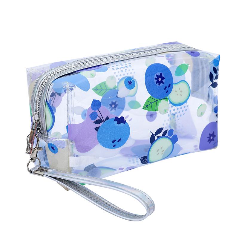 Storage Organizer Pvc Transparent Wash Bags Fruit Printed Cosmetic Pouch Large Travel Cosmetics Storage Makeup Accessory