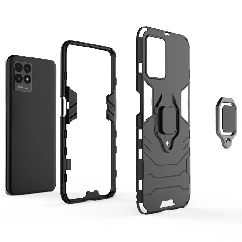 For OPPO Realme Narzo 50 Pro 5G Back Cover Phone Case Shockproof Armor Anti-Fall Metal Ring Holder Magnetic Protect Funda Coque