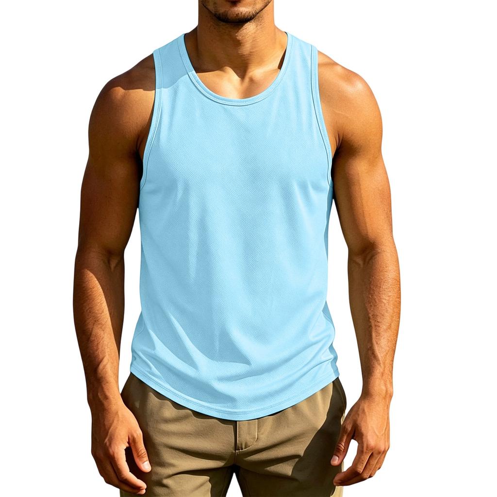 Men's Sleeveless Tank Top Lightweight Athletic Fitness Quick Dry Breathable Muscle Shirt Summer Workout Gym Vest