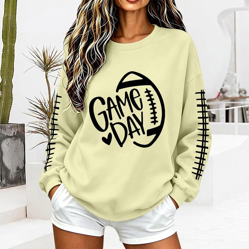 Unisex Fashion Printed Neck Long Sleeve Sweatshirt Casual Pullover