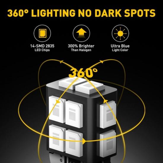 10x T10 194 W5W 2825 LED Bulbs trument Panel Cluster Dash Light 14E EC