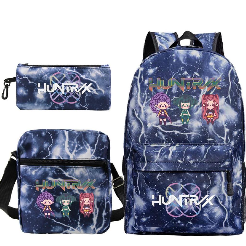 Animation Cartoon Grund- und Sekundarschüler Schultasche Kinderrucksack Freizeit Federmäppchen Umhängetasche Dreiteiliges Set