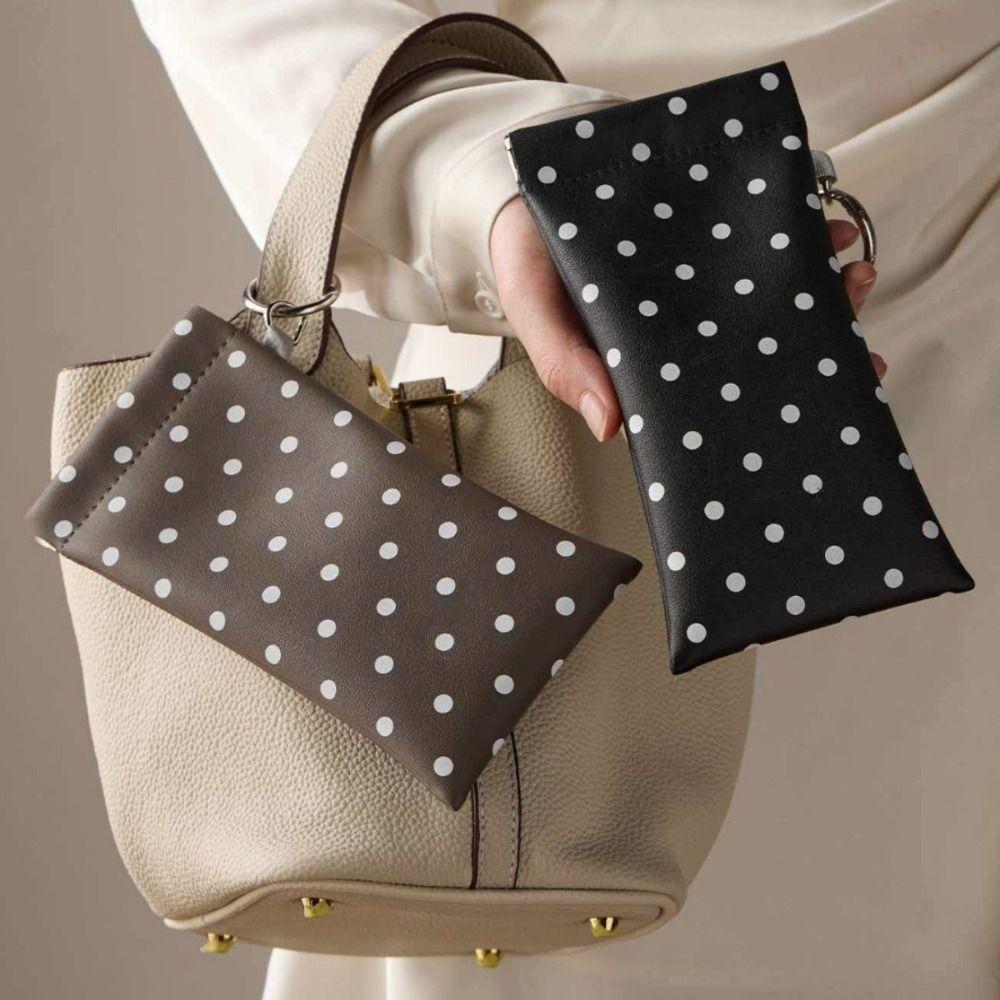 Tragbare Feder-Selbstschluss-Brillentasche Leder-Brillenaufbewahrungstasche Brillenetui Schutzhülle