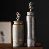 Vintage Gilded Tea Canister Ceramic Candy Jar Multifunctional Storage Container for Kung Fu Tea Accessories Nut and Coffee Beans