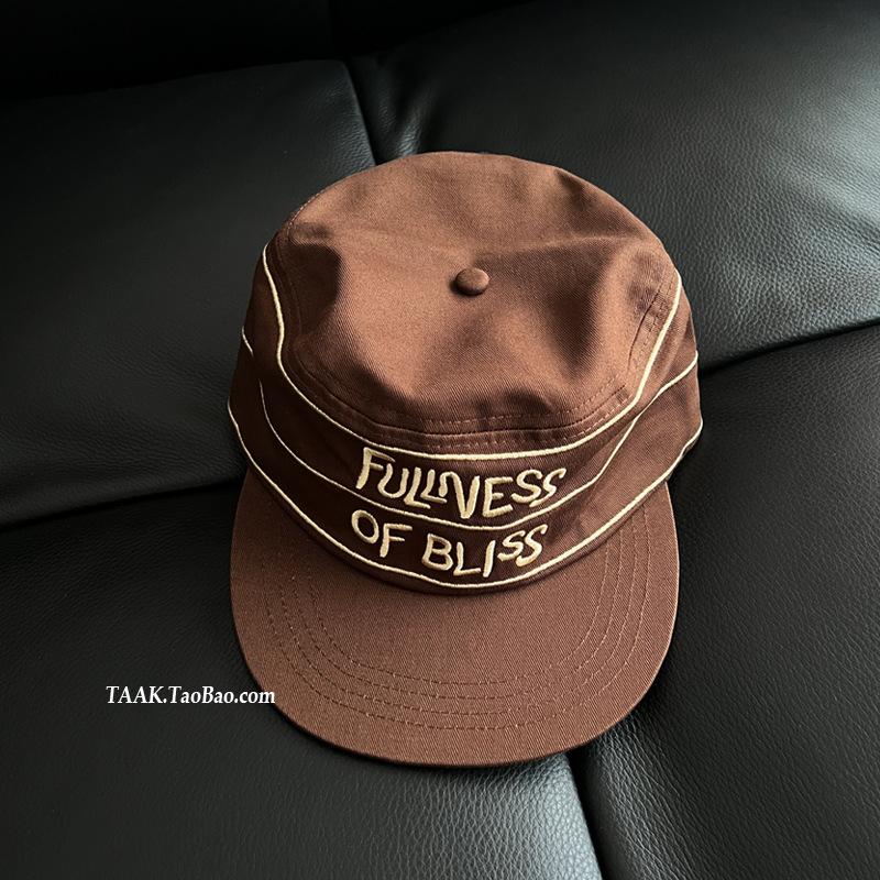 

TAAK Korean Niche Designer s Striped Flat Top Baseball Cap Women s Letter Embroidered Brim Duckbill Adjustable 54-59cm кавовий