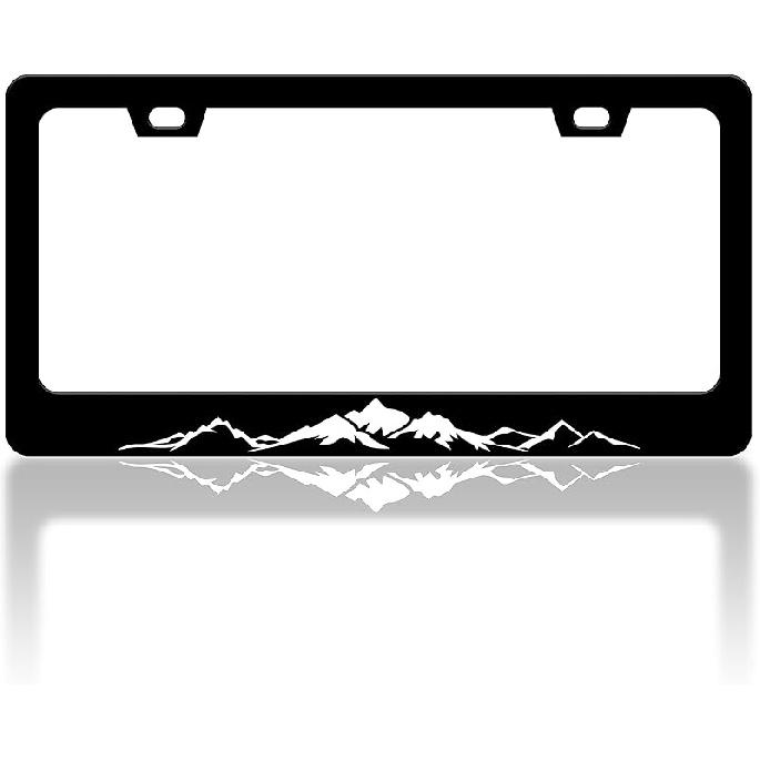 Cherry Blossoms License Plate Frame Beautiful Pink Flowers License Plate Frames Funny Auto Accessory Bracket Stainless Steel License Plate for Women