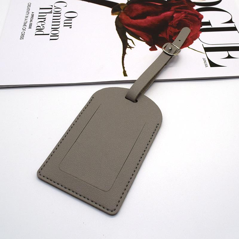 Customizable PU Leather Luggage Tag with Hardware Buckle & Signature Paper