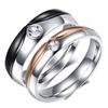 Stylish 4-6MM Diamond-Studded Stainless Steel Couple Rings for Women