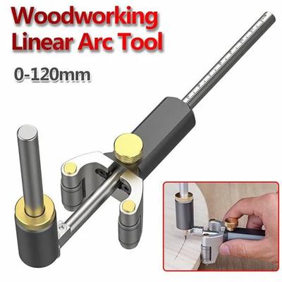 0-120mm Linearer Bogenanreißer Markierungslehre Anreißwerkzeuge Parallellinien-Zeichenwerkzeug DIY Holzbearbeitung Anreißlineal Schiebe-Markierungswerkzeuge