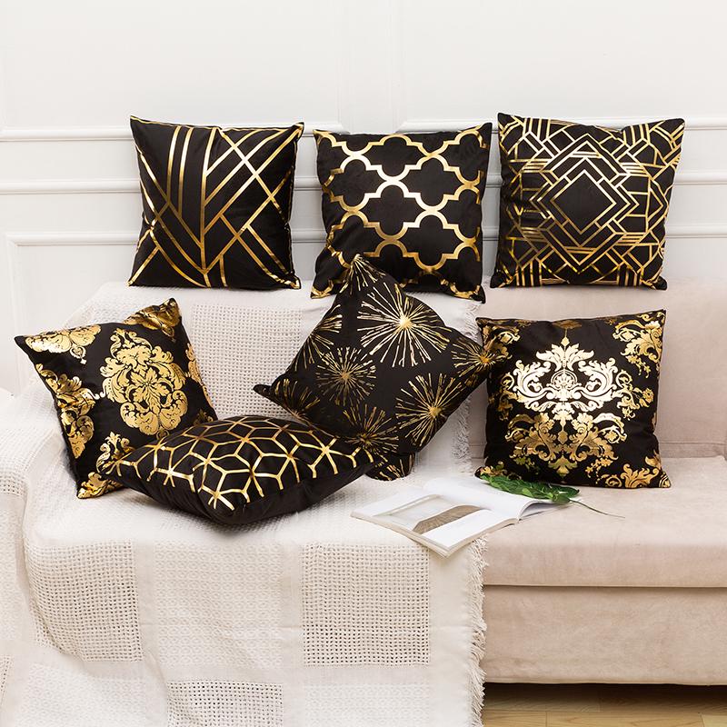 gold foil throw pillows