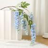Long Branches Artificial Flower 5 Fork Wisteria Vine Flower Greenery Silk Flower String  Garden