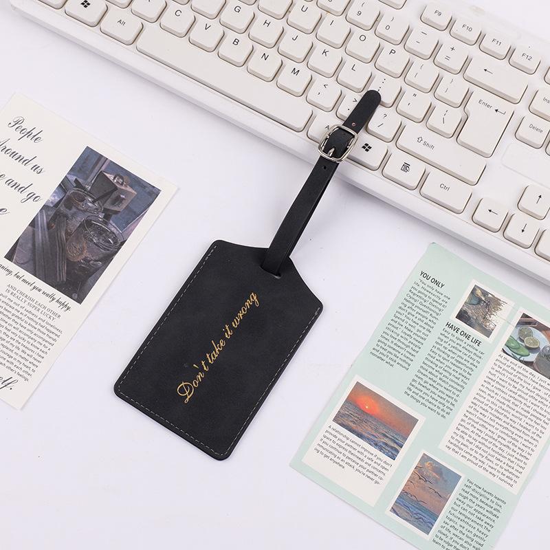 PU Leather Business Luggage Tag Suitcase Address Label Luggage Boarding Case Label Name ID Address Clip Travel Accessories