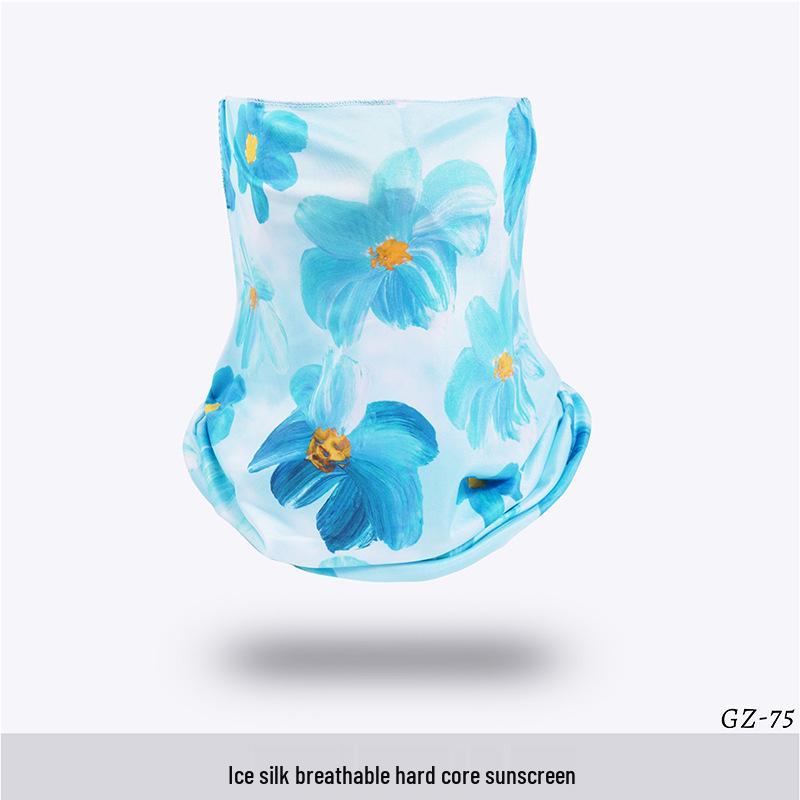 Ice Silk Ear-Hanging Face Mask - Breathable Sunshade & Neck Gaiter for Cycling & Sports