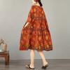DIMANAF Nuovo 2026 Donna Taglie Forti Estate Abito Lungo Abito da Sole Ampio Oversize Maxi Donna Floreale Stampa su Cotone Vestito