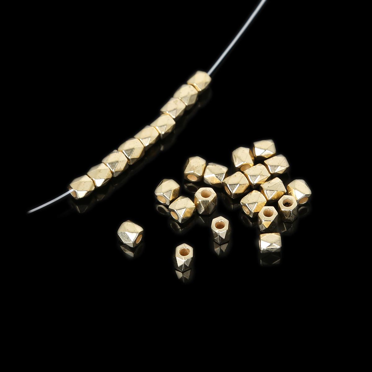 

100-500 шт. акриловые бусины-разделители CCB с граненой геометрией для изготовления ювелирных изделий, браслетов «сделай сам», ожерелья 3.9x3.9mm 300pcs золотой