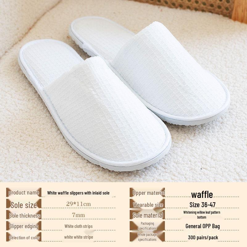 Washable Anti-Slip Hemp Cotton Linen Guest Slippers for Hotel & B&B