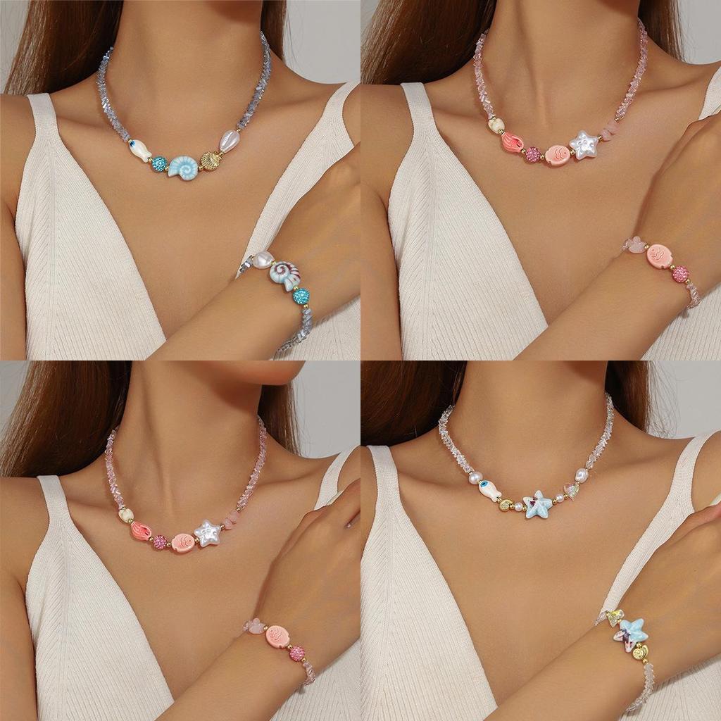 High-End Ceramic Crystal Bracelet & Necklace Bohemian Set