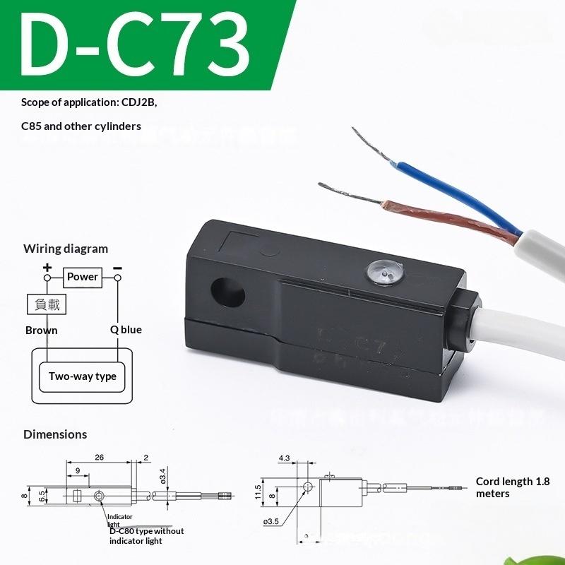 Air Pneumatic Cylinder Magnetic Reed Switch Sensor 1Pcs Durable for Industrial Automation CS1-J/G/E/U/F D-C73