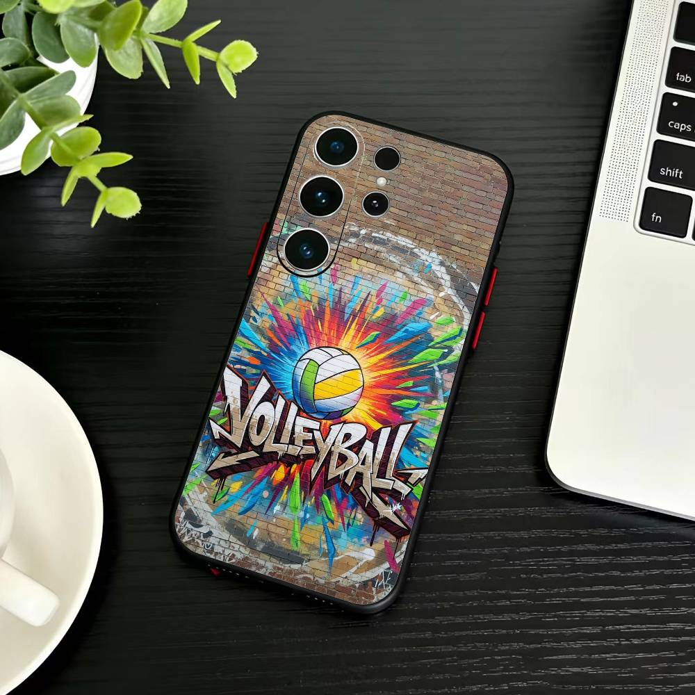 Painted volleyball (9) Phone Case For Samsung S26,S25,S24,S23,S22,S21,S20,Ultra,Plus,FE Black Soft Cover