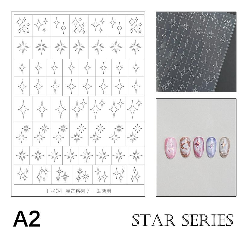 Autocollants pour Nail Art Creux Design Peint à la Bombe Cœur Papillon Motif Français Accessoires pour Ongles Décalcomanies Décoratives