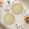 2Pcs Linen Table Placemat Round Table Mats Durable Tableware Pads  Dining Tables