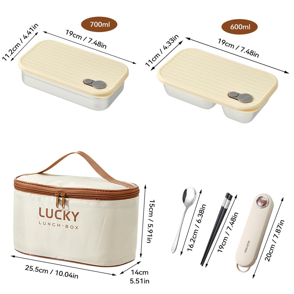 New Portable 304 Stainless Steel Lunch Box Travel Picnic Sealed Leak Proof Fruit Salad Bento Box For Student Adult