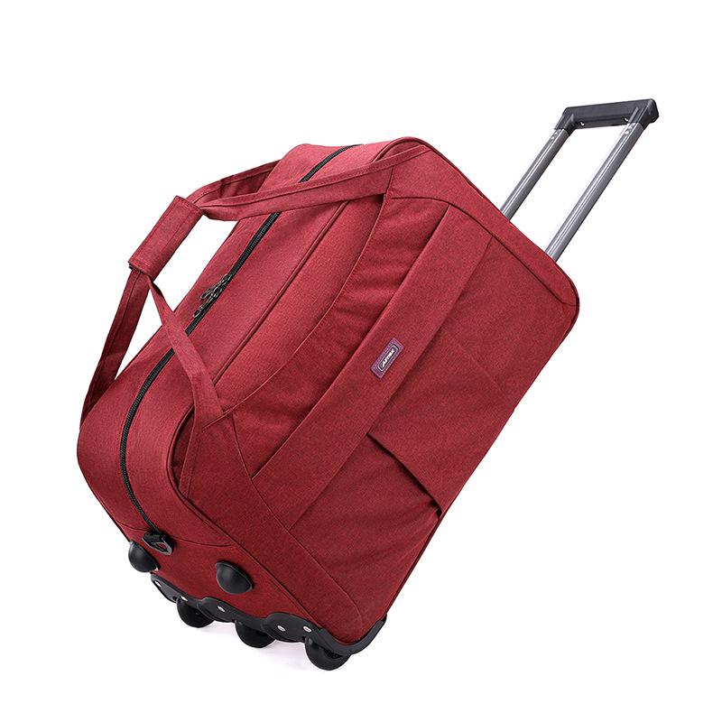 

Unisex Large Capacity Foldable Oxford Trolley Bag for Travel Small червоний