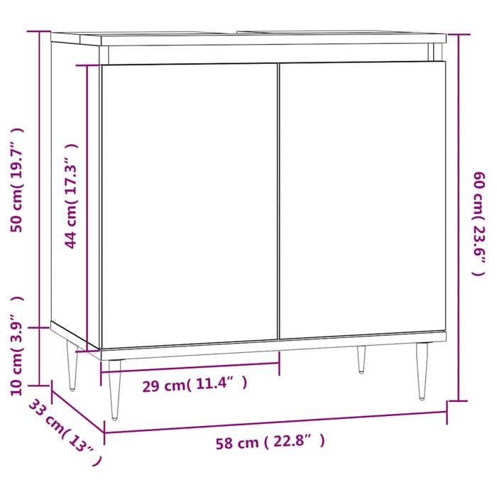 VidaXL Bathroom Cabinet Black 58x33x60 Cm Engineered Wood 831573