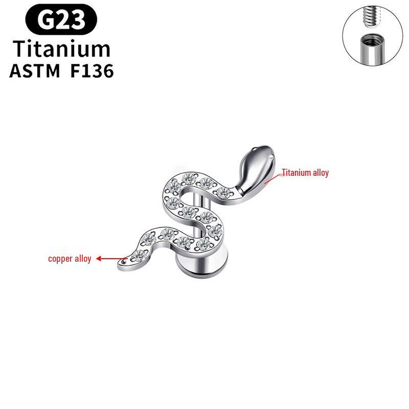 G23 Titanium Butterfly Lip & Ear Cartilage Stud Earrings with Internal Thread - Simple, Luxurious Design for Women's Piercings