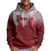 Halloweenská pánská volná mikina s kapucí s potiskem potřísněným krví