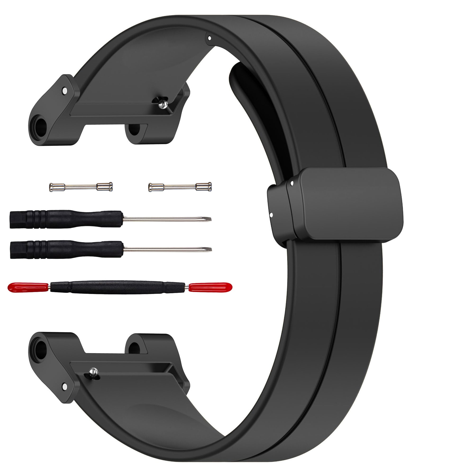 

Силиконовый магнитный складной ремешок для часов с пряжкой, совместимый с часами Casio 20 мм, прочный сменный ремешок SGW-100/SGW-200/GW-3000B/GW-3500B, (унисекс) чёрный