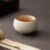 Beige Ru Kiln Teacup Household Kung Fu Tea Set Simple Master Cup Juxiang Teacup Single Cup Personal High-end Tea Cup