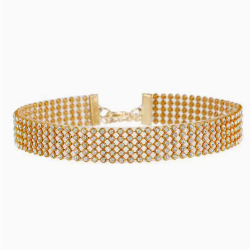 Women Fashion Full Diamond Crystal Rhinestone Choker Collar Chain Necklace Luxury Wedding Jewelry