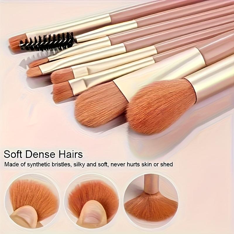 8pcs Portable Makeup Brush Set with Soft Bristles, Mini Beauty Tools, Includes 8 Nylon Makeup Brushes.
