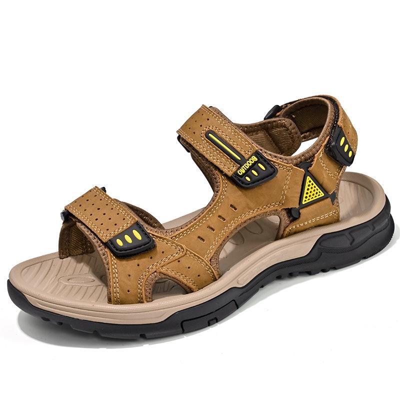 Large Size Summer Breathable Men's Sandals Wear Non-slip First Layer Cowhide Lightweight Outdoor Beach Shoes Casual Shoes