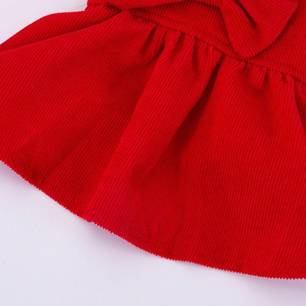Pleated Bow Dog Skirt New Year Christmas Cat Princess Dress Pet Costume  Photograph Prop