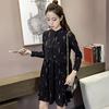 SURE XIAO STORY Fashion Woman Dresses Spring Long Sleeve Print Chiffon Dress Women Plus Size Dress