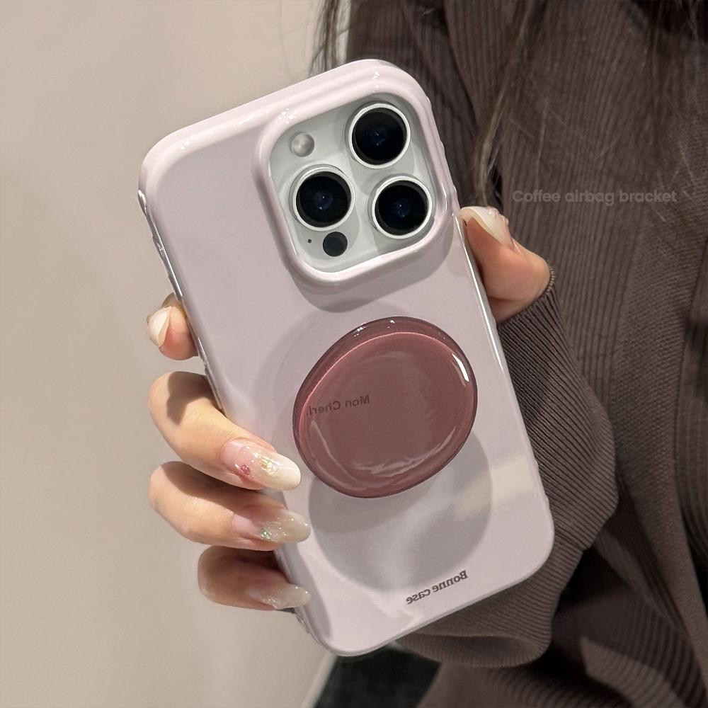 Amethyst Bracket Apple 16 Mobile Phone Case Iphone17promax Suitable for 12 Retro Simple 15 All-inclusive High-quality Mobile Phone Case