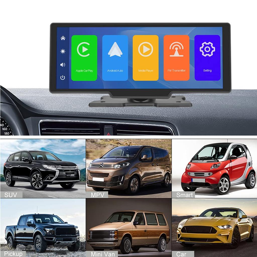 Eaglerich Navigație Car Audio Wireless Carplay Android Auto Ecran tactil de 10 inchi Player Multimedia pentru mașină Difuzor și Bluetooth5.0/Mirror Link/FM/TF/AUX