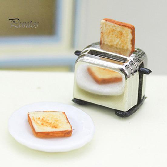 Mini-Toaster Modell 1:12 puppenhaus Zubehör Simulation Miniatur Toaster mit 2 Abnehmbare Toasts für Küche Szene