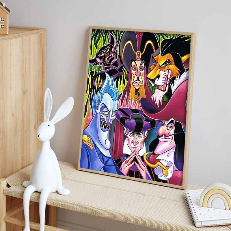 Disney Diamond Painting Classic Male Villain Group Portrait Art Painting 5D Mosaic Art DIY Cross Stitch Embroidery Set Full Diamond HomeDecorationGift