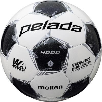 Molten Peleda 4000 F4L4000 Fußball Größe Zertifiziert für Grundschule Weiß x Metallic Schwarz Ball, 4, Schüler,