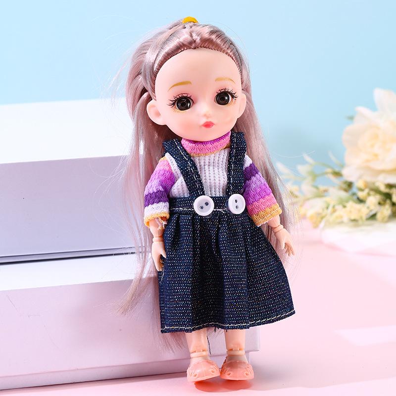 Color Light Doll Xiao Mengmeng Princess Suit Girl Dress-up 13-joint 6-inch Doll Play House Toy