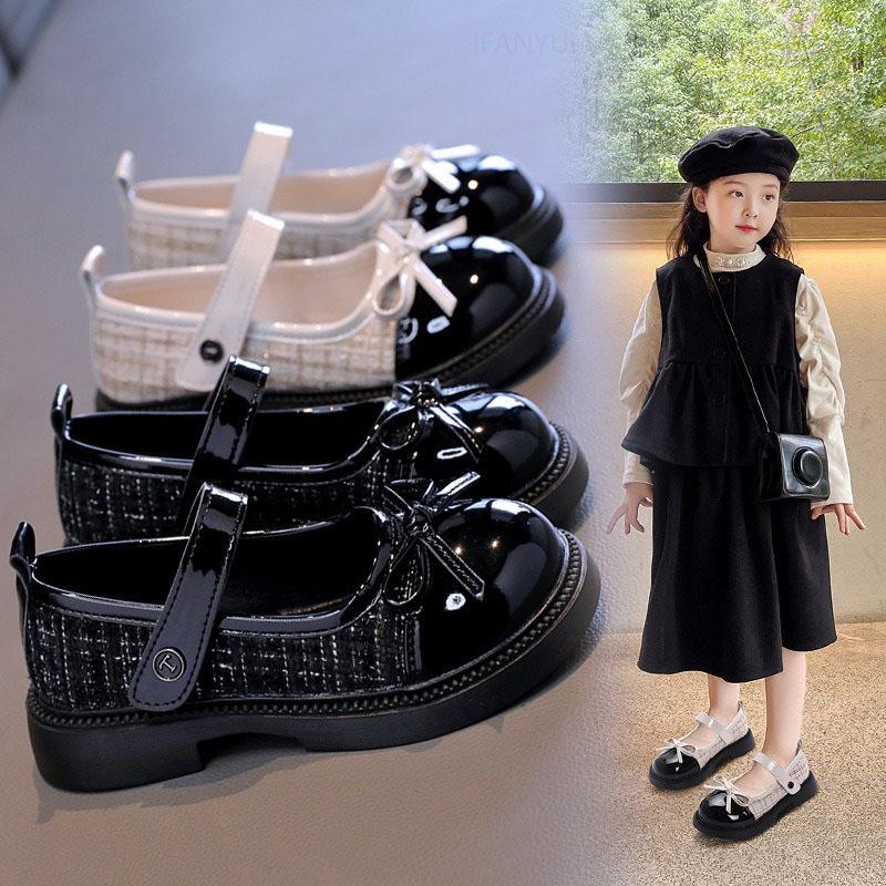 Frühling Herbst Kinder Lederschuhe mit Schleife Vielseitige Mädchen Mode Mary Jane Schuhe Causal Patchwork Kinder Prinzessinnenschuhe
